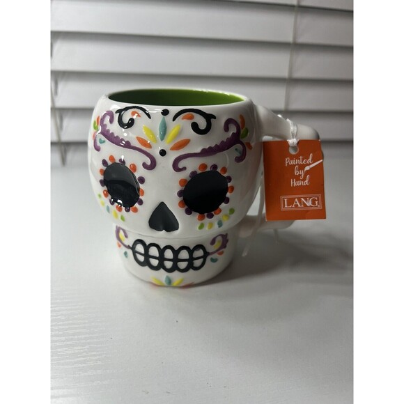 New Ceramic Sugar Skull Coffee mug By Lang Design Group - Picture 1 of 7